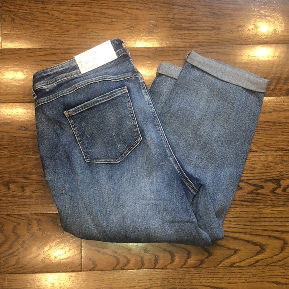 DENIM Women’s Hi-Rise Girlfriend Crop Patch Jeans Size 18w - Picture 5 of 11